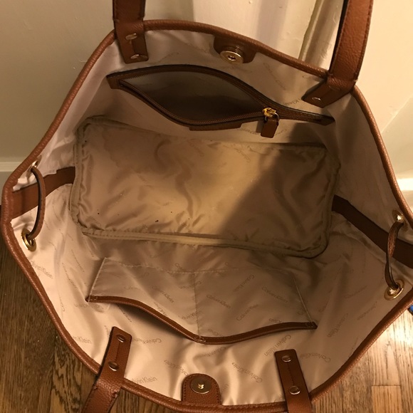 Calvin Klein Leather Work Tote - Picture 2 of 2